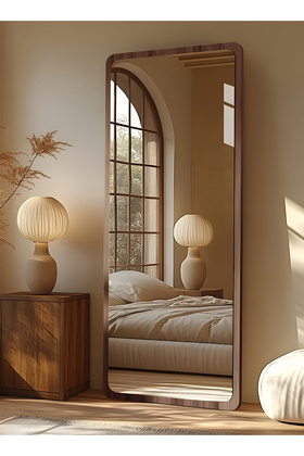 مرآة كبيرة جدًا بتصميم أنيق 170 × 70 سم - مرآة كاملة الطول بإطار خشبي وحامل خلفي