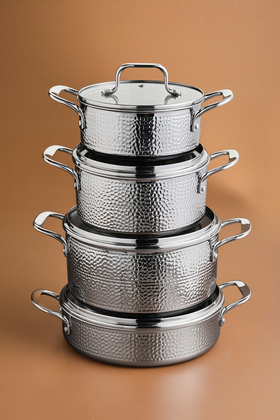 طقم أواني طهي من الفولاذ المقاوم للصدأ مكون من 8 قطع من Powersteel Enzo