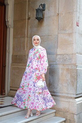 Women's Figure Pattern Dress Fuchsia