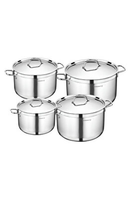 طقم أواني طهي من الفولاذ المقاوم للصدأ من ألفا، يتكون من 8 قطع. / A1961