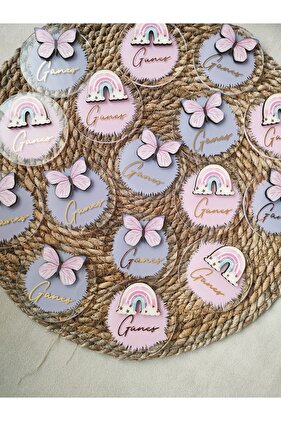 مغناطيس هدية للأطفال من زجاج شبكي على شكل فراشة وقوس قزح 20 قطعة