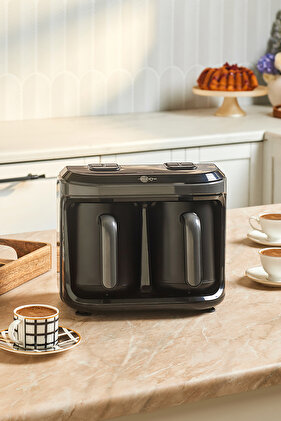 Space Gray Memory Cup Duet Double Turkish Coffee Machine