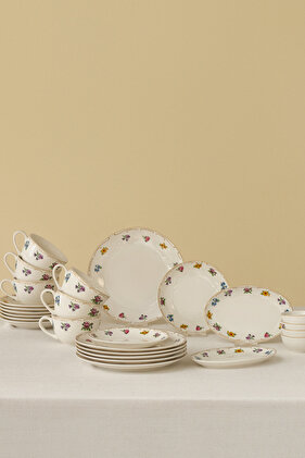 مجموعة إفطار مكونة من 26 قطعة من Forever Bone Natty تتسع لـ 6 أشخاص