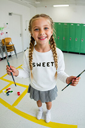 فستان محبوك عادي للفتيات من القطن من إكرو TKDAW25EL00010