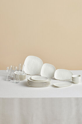 Cliff 26 Parça 6 Kişilik Porselen Kahvaltı Servis Seti