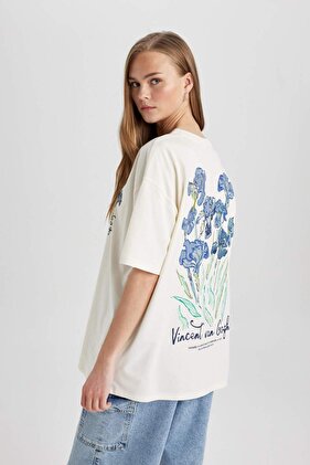 Van Gogh Oversize Crew Neck T-shirt - Short Sleeve C3776ax24sm