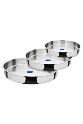 4006 Steel Tray 3 Pieces 28-32-36 cm