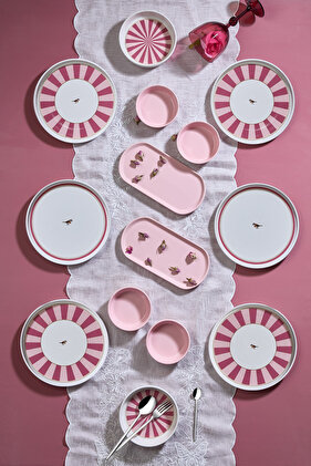 14-частен комплект за закуска „Прекрасни птици“ за 6 души – луксозен комплект за сервиране на закуска