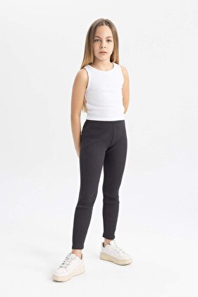 Girls' Long Length Ribbed Camisole Basic Leggings B6403A824Sm