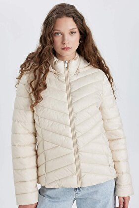 Windproof Hooded Puffer Jacket - Water Repellent, Regular Fit B2030Ax24Sp