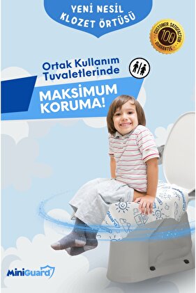 Yeni Nesil Klozet Kapak Örtüsü - Tek Kullanımlık, Patentli Sistem, Su Geçirmez , Kaymaz - 7 Adet