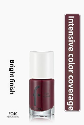 Intense Pigmented Shiny Nail Polish - Full Color Nail Enamel - Fc40 Royal Maroon -8690604379934