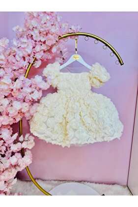 فستان ديانا كريم روز للفتيات الصغيرات - 0-12 سنة، مصمم خصيصًا، لعيد الميلاد