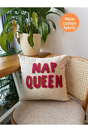 غطاء وسادة مصنوع يدويًا من القطن مقاس 41*41 سم من Nap Queen Punch