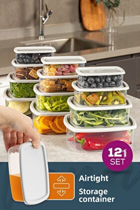 مجموعة من 12 حاوية تخزين محكمة الغلق باللون الرمادي 3x(250-500-750-1200 مل)