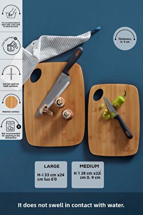 Karya 2 Pieces Bamboo Cutting Board 28/33 Cm