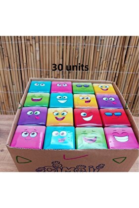 Wren Shop 30 قطعة من شخصيات Emoji Midi Cube Grass Man لعيد الميلاد والمناسبات الخاصة