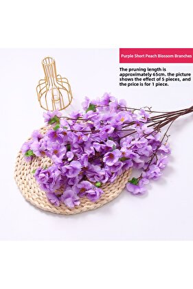 1/3/5 قطعة فرع زهر الخوخ الاصطناعي الربيع البرقوق زهر الكرز زهرة الحرير شجرة الديكور H...