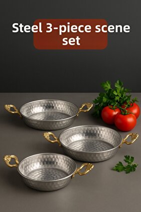 طقم أومليت فولاذي أصلي مكون من 3 قطع