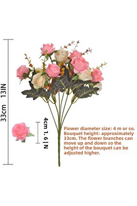 12 رأسًا من الزهور الاصطناعية ذات اللونين الزائفين مع سيقان ورود صناعية باقات زهور منزلية...