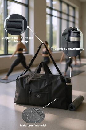 Unisex termoska s dlhým popruhom a priehradkou na termosku, ktorú môžu použiť ženy aj muži na cestovanie do fitness a športu