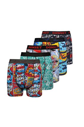 Férfi mintás pamut boxeralsó - 5 darabos különleges csomag