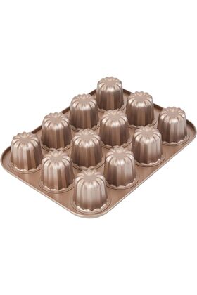 قالب كيك مكون من 12 تجويف، صينية مافن غير لاصقة، صينية كعكة صغيرة، قالب كب كيك بوبوفر