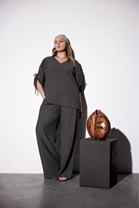 ABBOTT Büyük Beden Lastikli Pantolon Antrasit