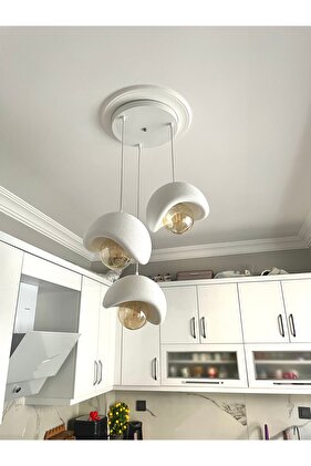 Beton Görünümlü Modern Şık İskandinav Tarz 3 Başlıklı Avize (25cm) (AMPUL DAHİL DEĞİLDİR) NESTVİBE