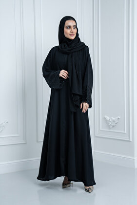 عباية نسائية من لافينيا, قماش انترنت تطريز خيط على الأكمام