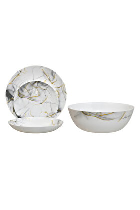 Dinova Décor Tafelservice in Grau, Opal, 19-teilig