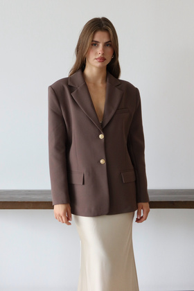 Hnedý normálny/regular strih tkaný blejzer TWOAW26BC00040