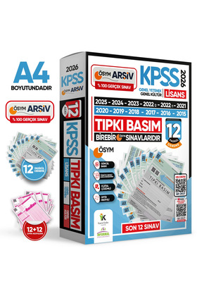 2026 KPSS Lisans ÖSYM Çıkmış Soru Tıpkı Basım 12li Deneme Paketi Video Çözümlü Türkiye Geneli