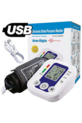 جهاز قياس ضغط الدم الأوتوماتيكي مع شاشة LED ومقياس ضغط الدم الرقمي