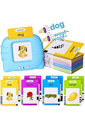 Blue-224 Talking Flash Cards Early Educational Toys Baby Boys Girls Preschool Learning Reading Mach
