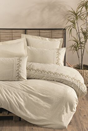 طقم غطاء لحاف مزدوج من الكتان داريان