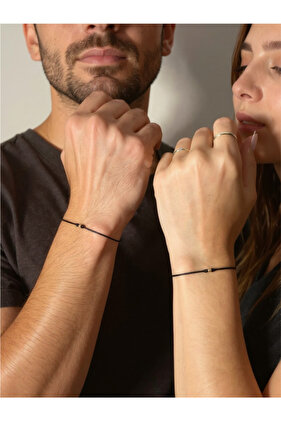 14 Ayar Altın Çift Dorika Top Siyah Ipli Şans Bileklik