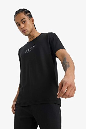 Standard Fit Weicher Griff Rundhals Bedrucktes Kurzarm-T-Shirt C9268AX25AU