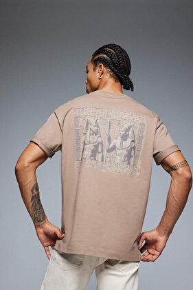 100 % Baumwolle, Oversize-T-Shirt mit weitem Schnitt, Rundhalsausschnitt und Rücken, bedruckt, kurzärmelig, D9347AX25SP