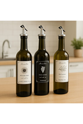 العنبر 3 قطع 750 مل زجاجة زيت الزيتون السائل وعاء زيت الخل وعاء زيت الخل 750