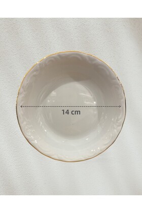 Set of 6 Gold Gilded 14 cm Porcelain Pit Plate Small Size Snack Plate Breakfast Porcelain Plate