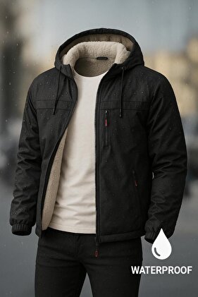 Su ve Rüzgar Geçirmez Kürklü Mont Ceket