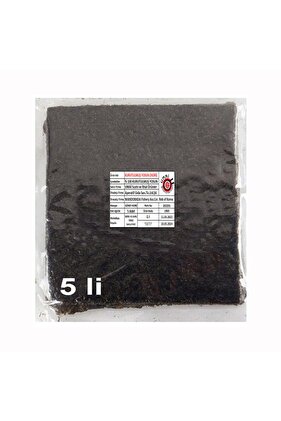 Doğal Nori Sushi Yosunu 5 Yaprak