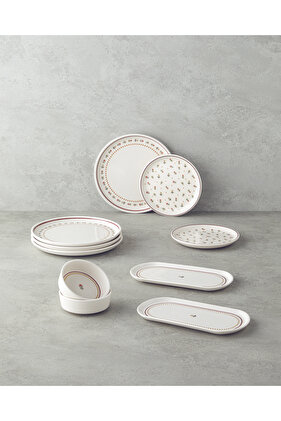 طقم إفطار سيراميك ريترو ملون لـ 4 أشخاص - 10 قطع