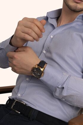 Férfi ing - kék gyémánt mintás, karcsú, díszdobozban