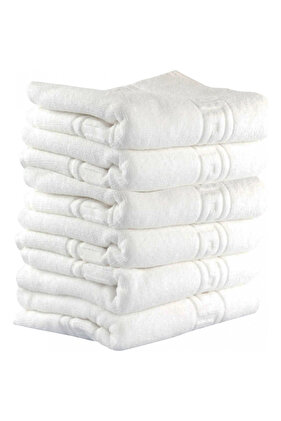 Σετ 6 πετσέτες ξενοδοχείου - Greek Border Jacquard, 30x50 cm, 100% βαμβάκι, λευκές