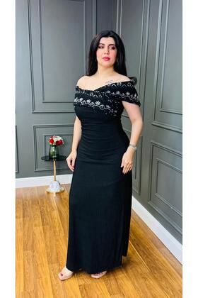 فستان سهرة أنيق أوف شولدر مطرز