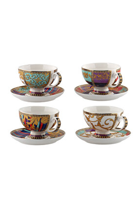 مجموعة فنجان الشاي من فالنسيا بون 4 قطع