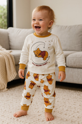 0-4 Years Special Cartoon Printed Baby and Children's Pajamas Set - Wide Collar & Special Size Options