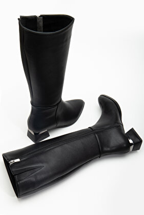 Kadın cilt Çizme Fermuarlı lastikli Diz Altı Kare bürün Topuklu